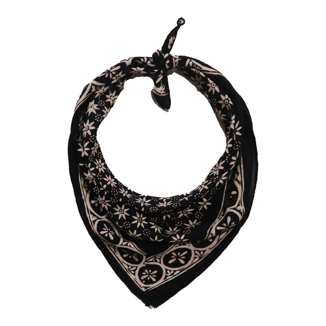 Hand Dyed Batik Bandana, 100% Soft Cotton, Black Mirage - Meadow Collectivebandana