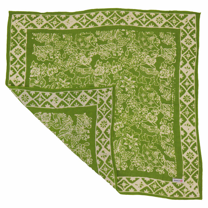 Hand Dyed Batik Bandana, 100% Soft Cotton, Green Serenity - Meadow Collectivebandana