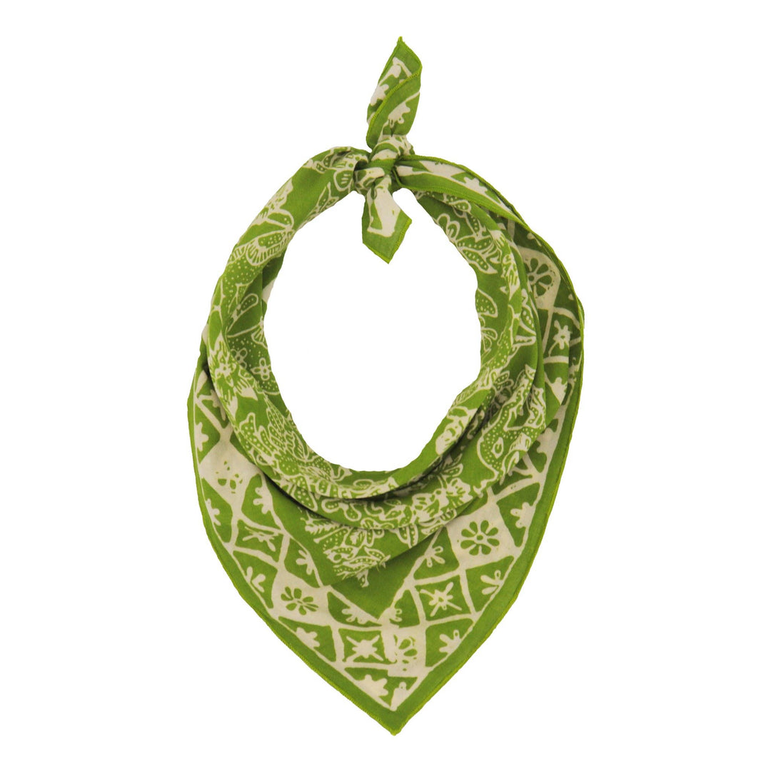 Hand Dyed Batik Bandana, 100% Soft Cotton, Green Serenity - Meadow Collectivebandana