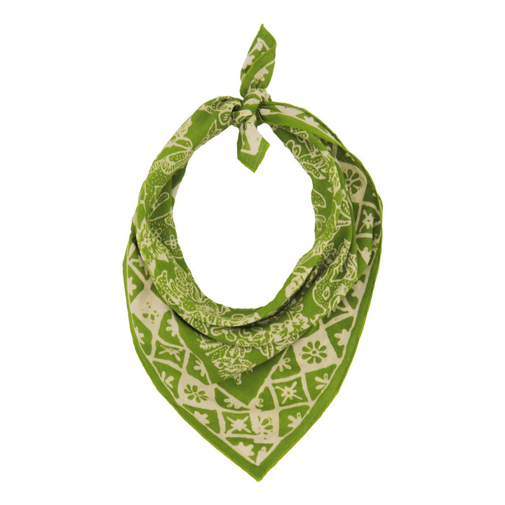Hand Dyed Batik Bandana, 100% Soft Cotton, Green Serenity - Meadow Collectivebandana