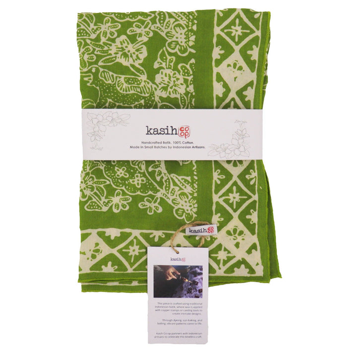 Hand Dyed Batik Bandana, 100% Soft Cotton, Green Serenity - Meadow Collectivebandana