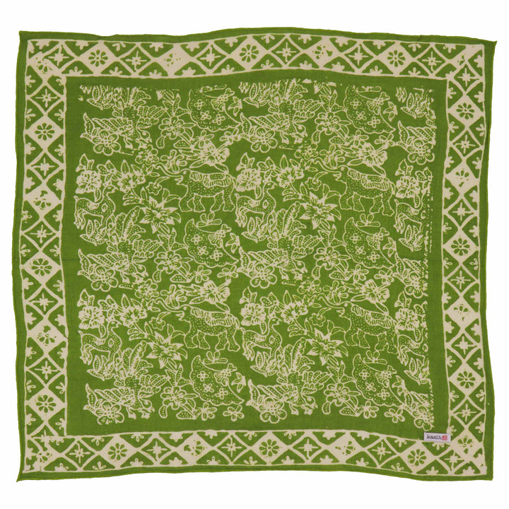 Hand Dyed Batik Bandana, 100% Soft Cotton, Green Serenity - Meadow Collectivebandana
