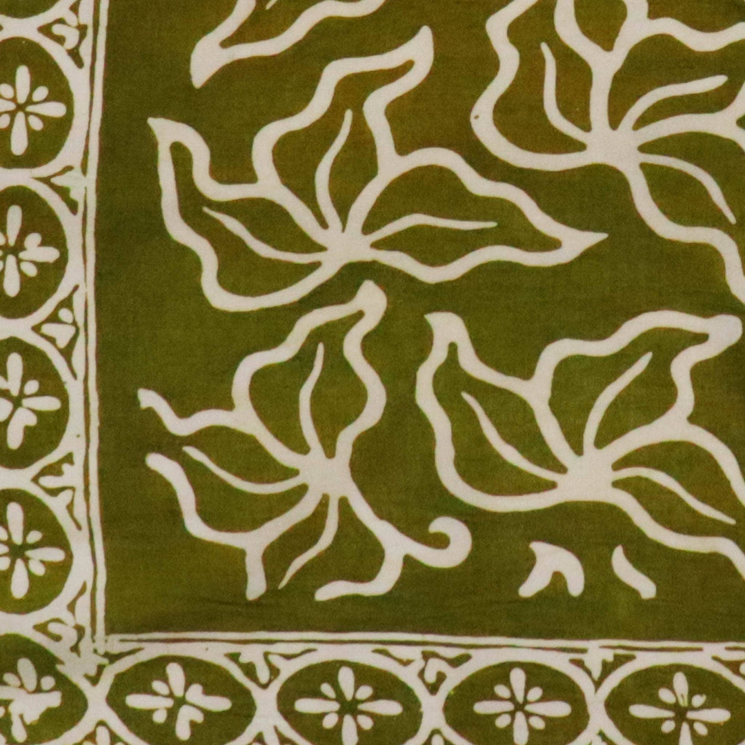 Hand Dyed Batik Bandana, 100% Soft Cotton, Jade Jungle in Olive - Meadow Collectivebandana