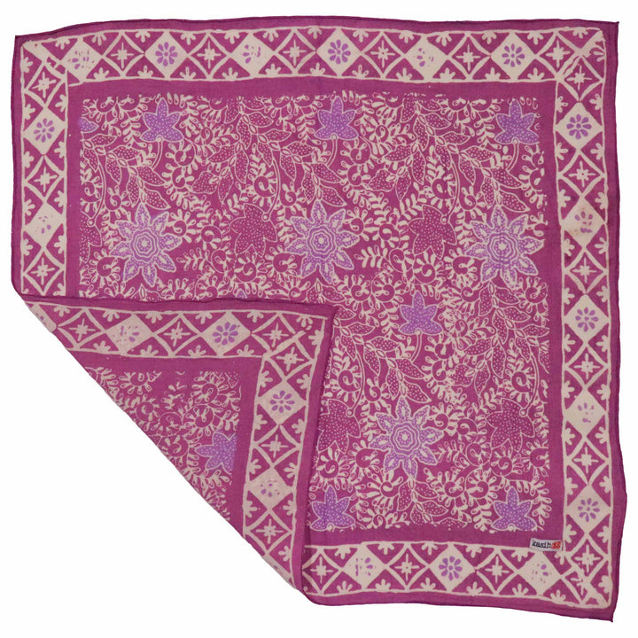Hand Dyed Batik Bandana, 100% Soft Cotton, Pink Lilac - Meadow Collectivebandana