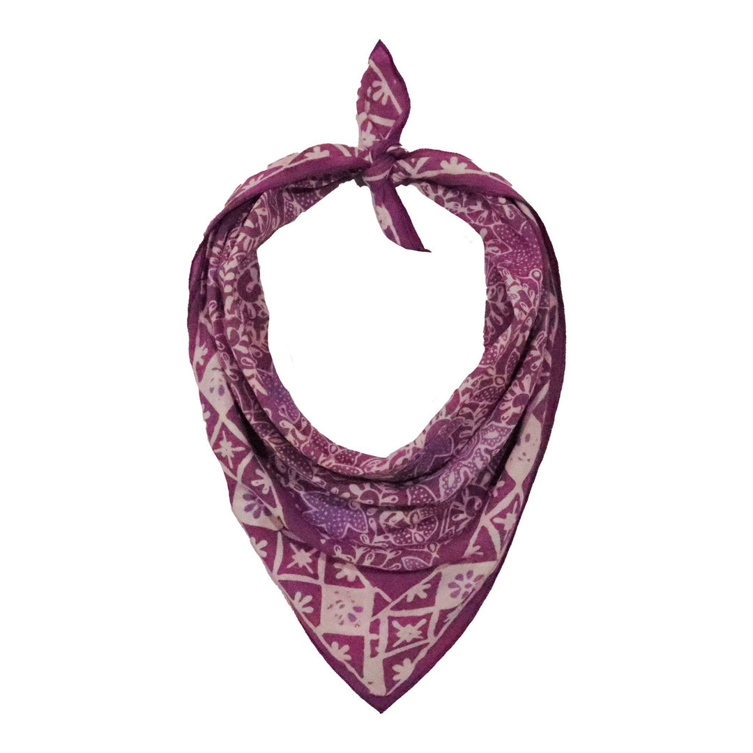 Hand Dyed Batik Bandana, 100% Soft Cotton, Pink Lilac - Meadow Collectivebandana