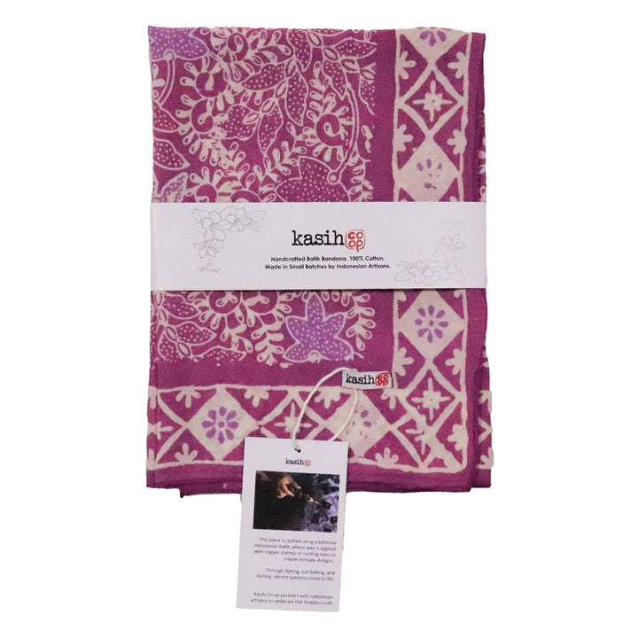 Hand Dyed Batik Bandana, 100% Soft Cotton, Pink Lilac - Meadow Collectivebandana