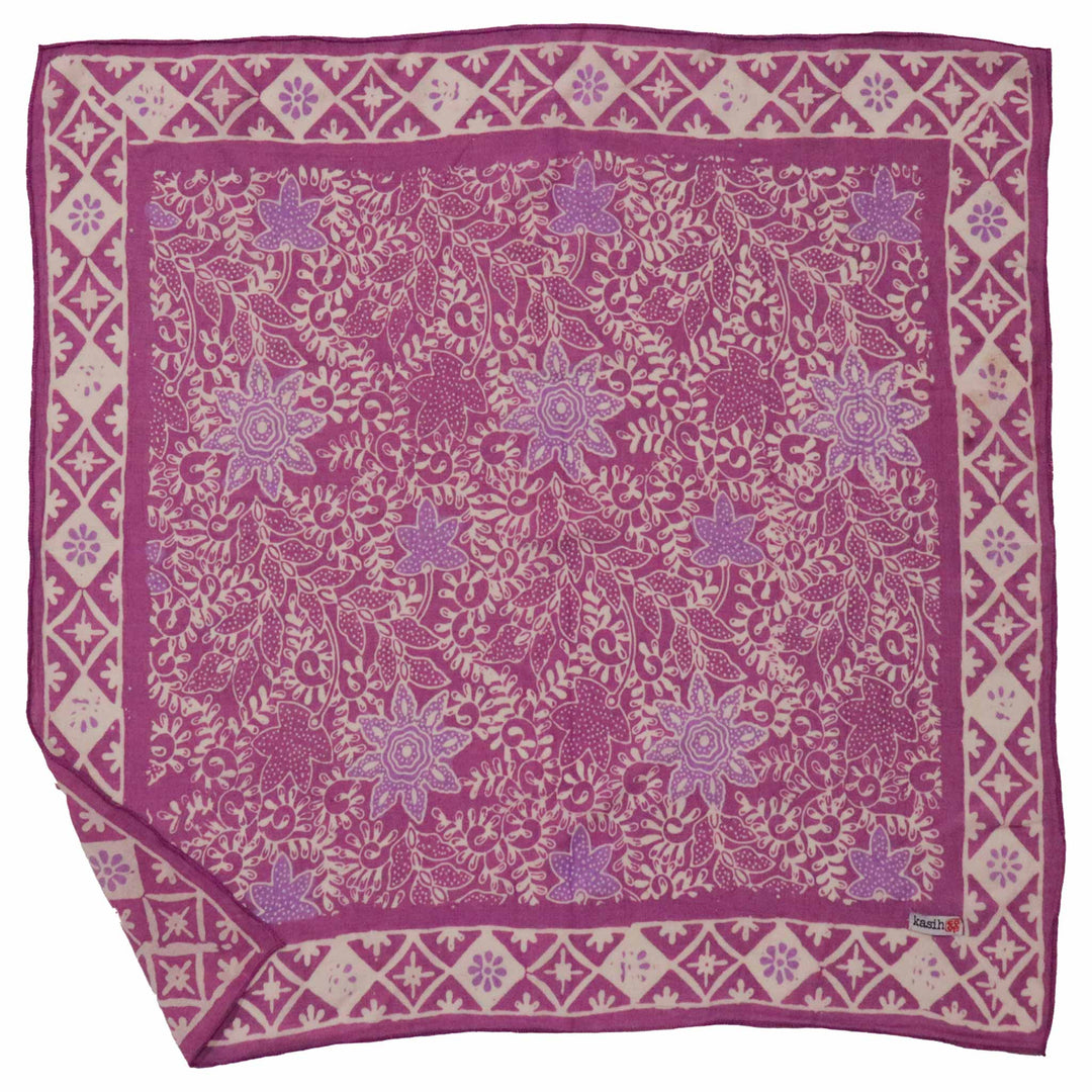 Hand Dyed Batik Bandana, 100% Soft Cotton, Pink Lilac - Meadow Collectivebandana