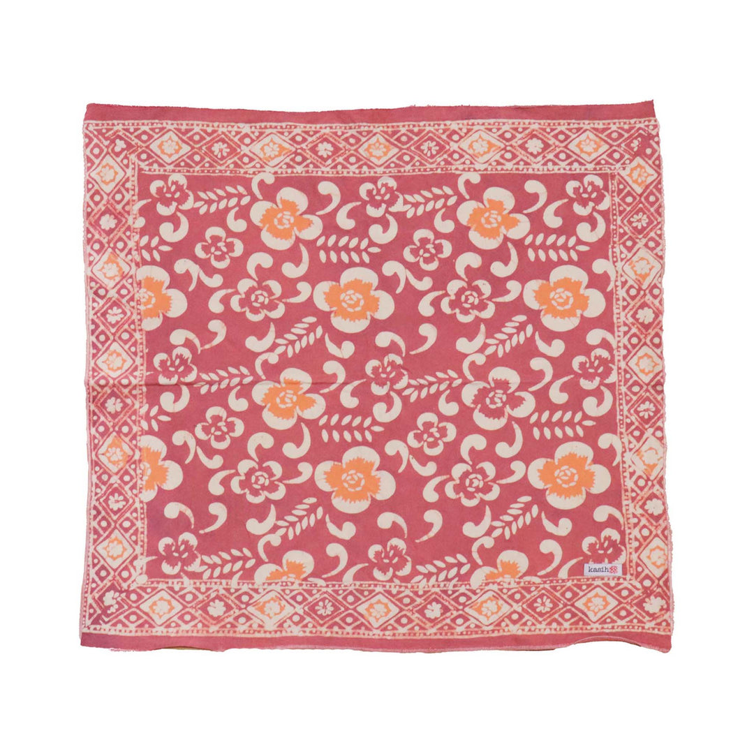 Hand Dyed Batik Bandana, 100% Soft Cotton, Plumeria - Meadow Collectivebandana