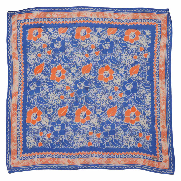 Hand Dyed Batik Bandana, 100% Soft Cotton, Sunset Sky, Blue, Orange - Meadow Collectivebandana