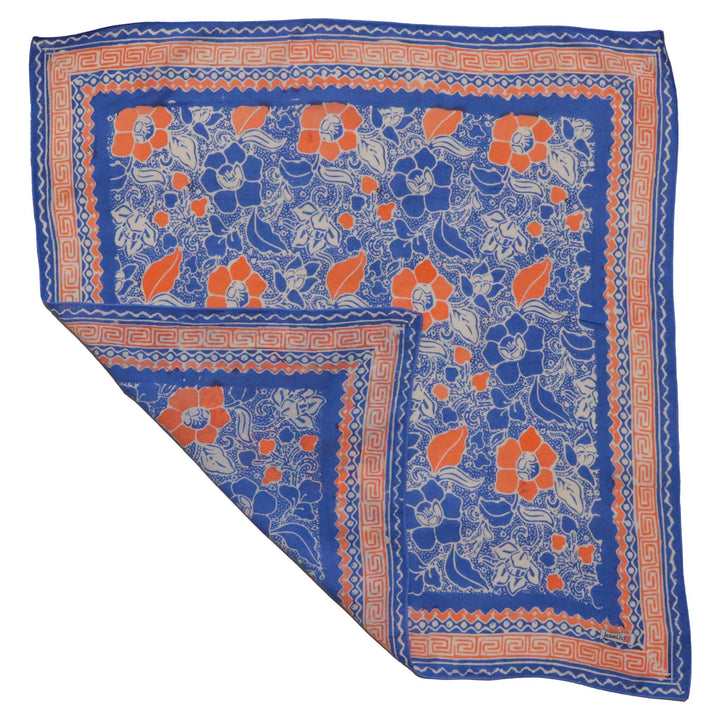Hand Dyed Batik Bandana, 100% Soft Cotton, Sunset Sky, Blue, Orange - Meadow Collectivebandana