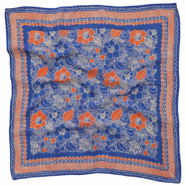 Hand Dyed Batik Bandana, 100% Soft Cotton, Sunset Sky, Blue, Orange - Meadow Collectivebandana