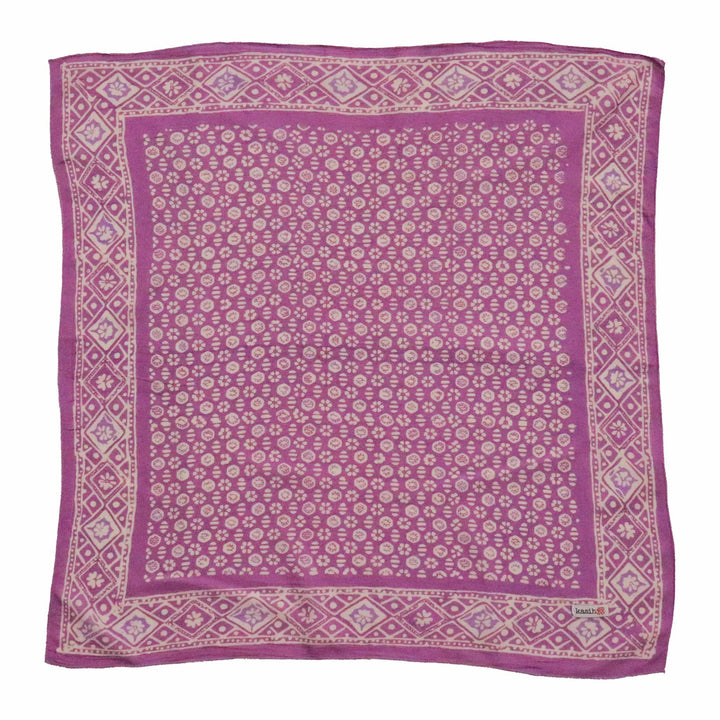 Hand Dyed Batik Bandana, 100% Soft Cotton, Timeless Trace, Purple Flower, Lilac, Lavender, Pink, Graduate&