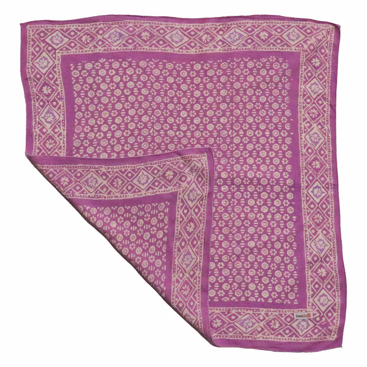 Hand Dyed Batik Bandana, 100% Soft Cotton, Timeless Trace, Purple Flower, Lilac, Lavender, Pink, Graduate&