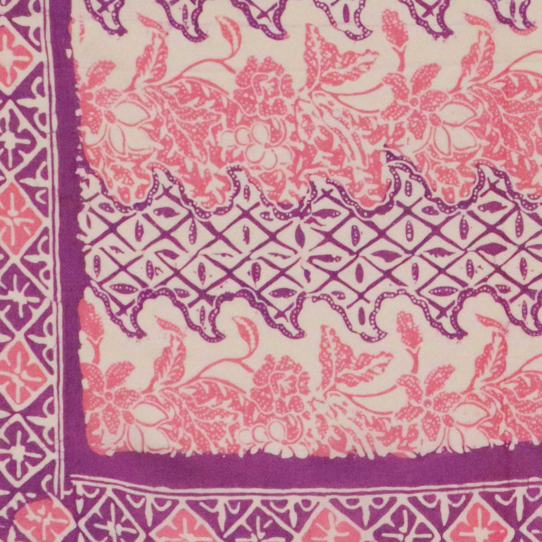 Hand Dyed Batik Bandana, 100% Soft Cotton, Vines in Purple Pink, Magenta, Hot Pink, Mother’s Day Gift - Meadow Collectivebandana
