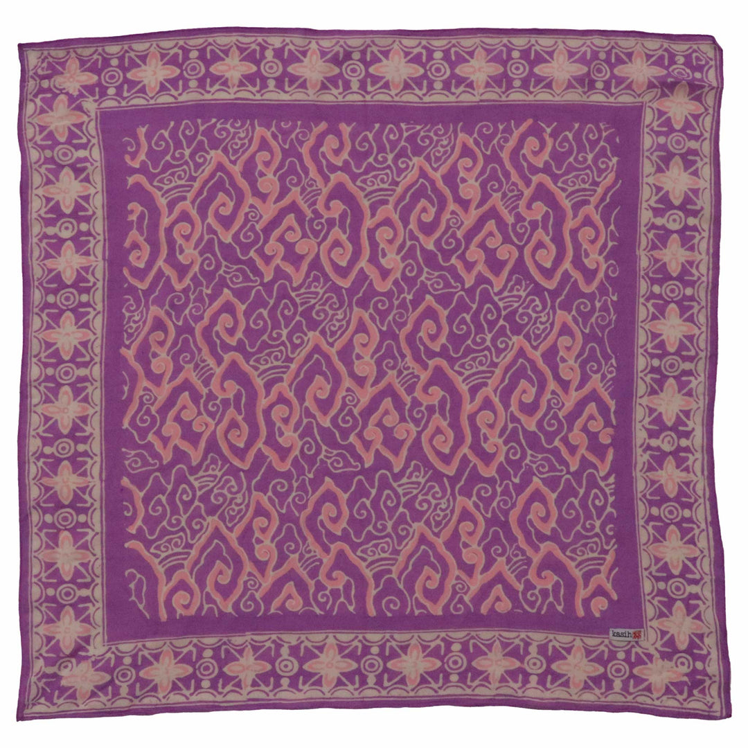 Hand Dyed Batik Bandana, 100% Soft Cotton, Violet Skies, Purple Pink - Meadow Collectivebandana