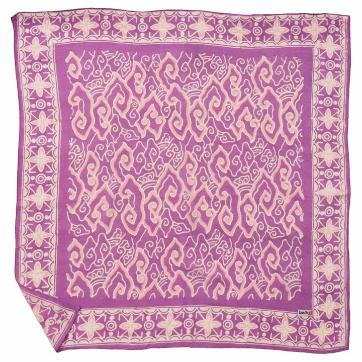 Hand Dyed Batik Bandana, 100% Soft Cotton, Violet Skies, Purple Pink - Meadow Collectivebandana