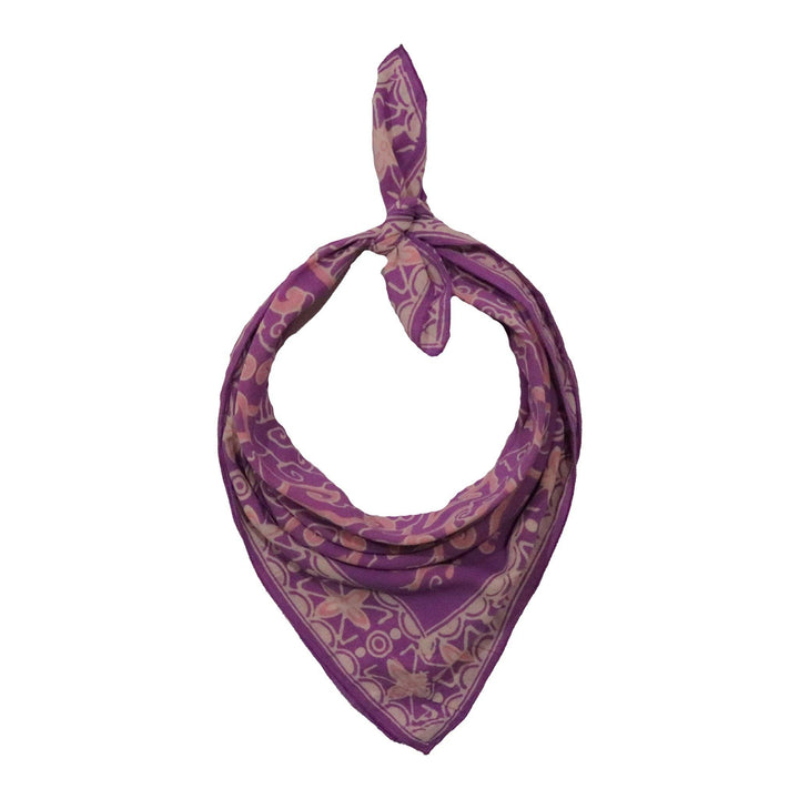 Hand Dyed Batik Bandana, 100% Soft Cotton, Violet Skies, Purple Pink - Meadow Collectivebandana