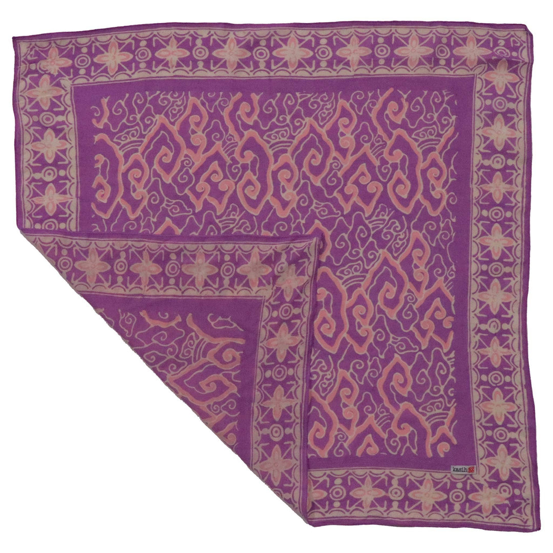 Hand Dyed Batik Bandana, 100% Soft Cotton, Violet Skies, Purple Pink - Meadow Collectivebandana