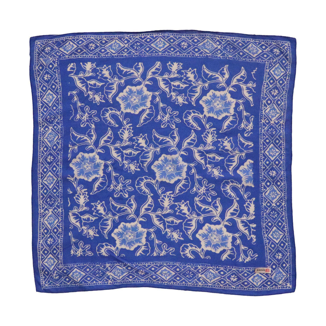 Hand Dyed Batik Bandana, Blue Tendril, 100% Cotton - Meadow Collectivebandana