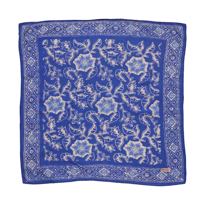 Hand Dyed Batik Bandana, Blue Tendril, 100% Cotton - Meadow Collectivebandana
