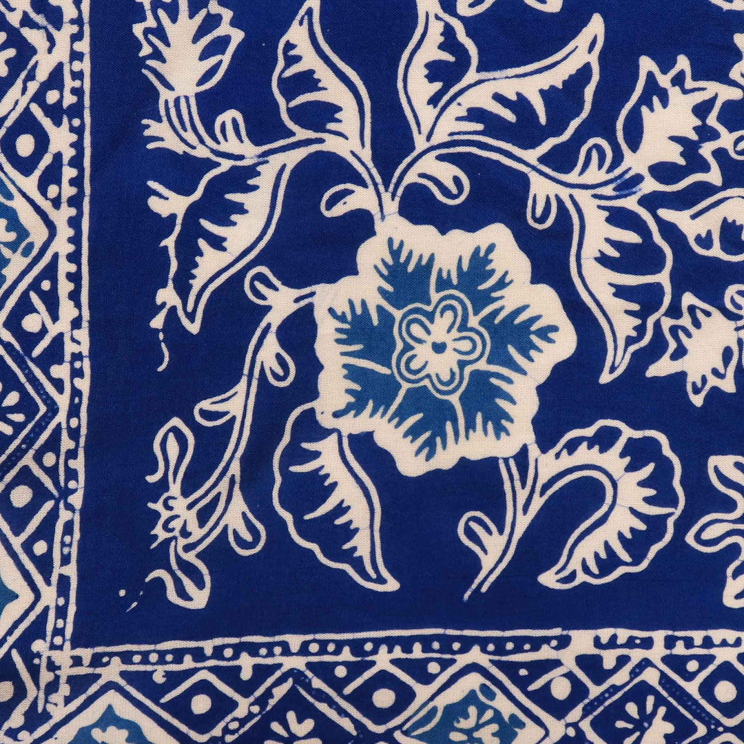 Hand Dyed Batik Bandana, Blue Tendril, 100% Cotton - Meadow Collectivebandana