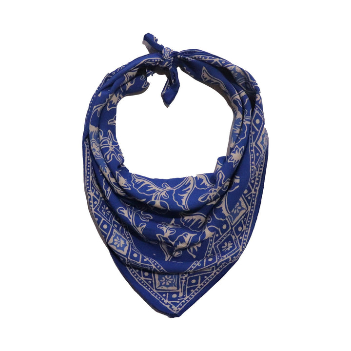 Hand Dyed Batik Bandana, Blue Tendril, 100% Cotton - Meadow Collectivebandana