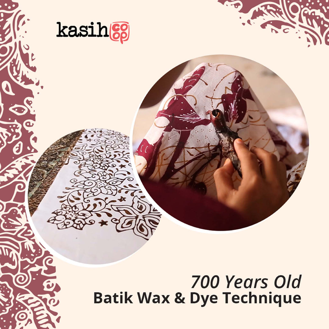 Hand Dyed Batik Bandana, Pink Corpse Flower, Giant Padma, Red, Pink - Meadow Collectivebandana
