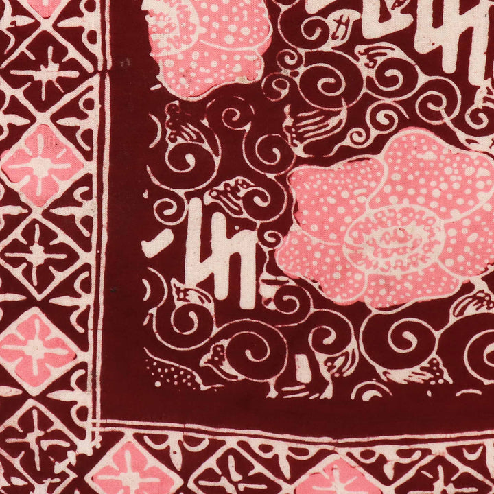 Hand Dyed Batik Bandana, Pink Corpse Flower, Giant Padma, Red, Pink - Meadow Collectivebandana