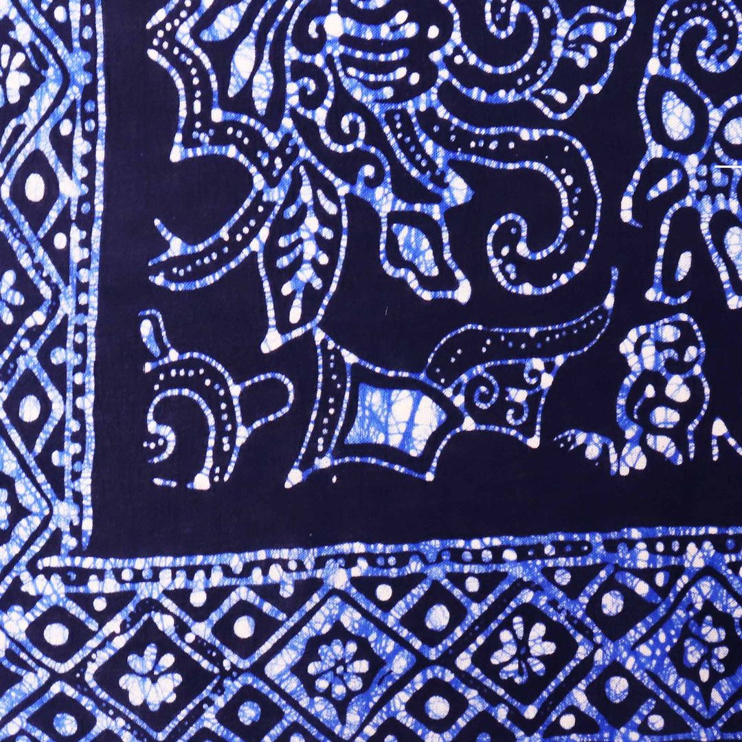 Hand Dyed Batik Bandana, Soft Lightweight Cotton, Navy Blue Wings - Meadow Collectivebandana