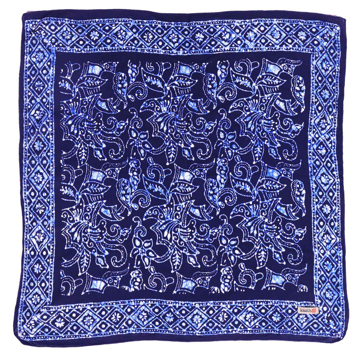 Hand Dyed Batik Bandana, Soft Lightweight Cotton, Navy Blue Wings - Meadow Collectivebandana