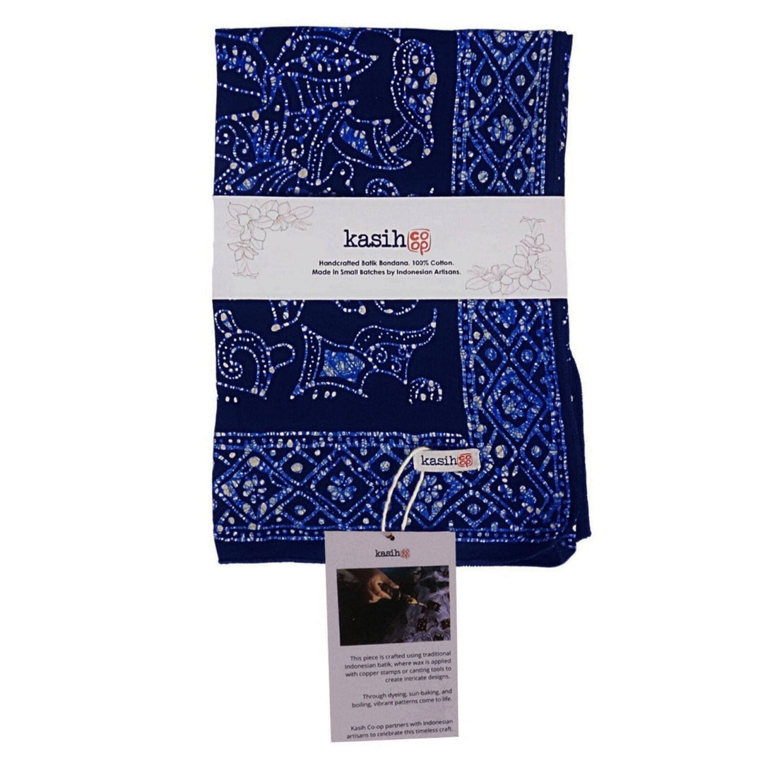 Hand Dyed Batik Bandana, Soft Lightweight Cotton, Navy Blue Wings - Meadow Collectivebandana