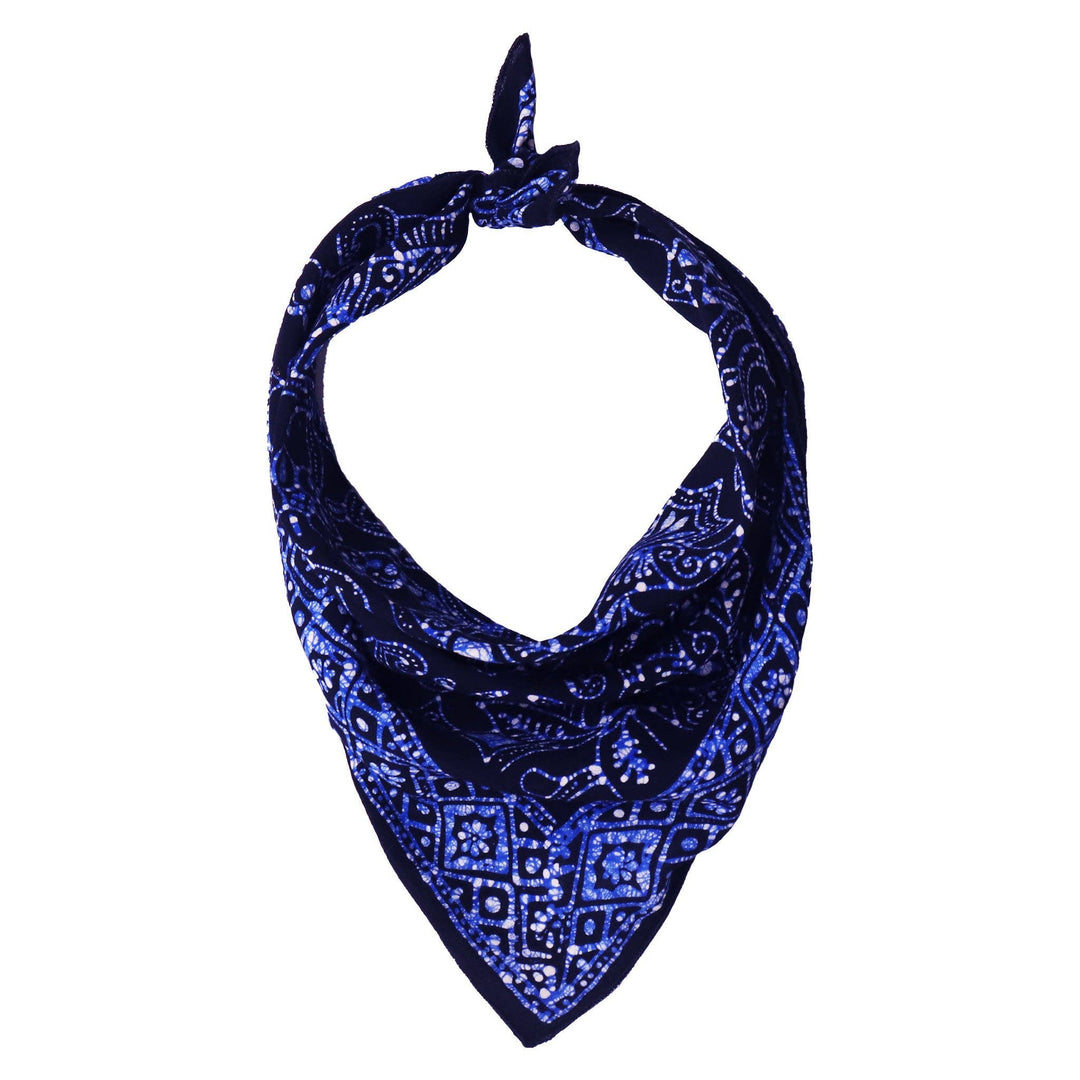 Hand Dyed Batik Bandana, Soft Lightweight Cotton, Navy Blue Wings - Meadow Collectivebandana