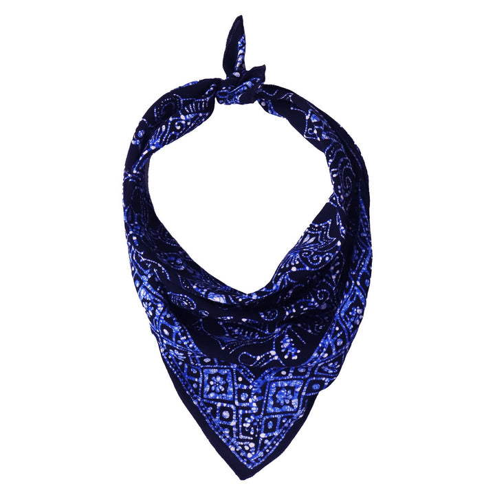 Hand Dyed Batik Bandana, Soft Lightweight Cotton, Navy Blue Wings - Meadow Collectivebandana