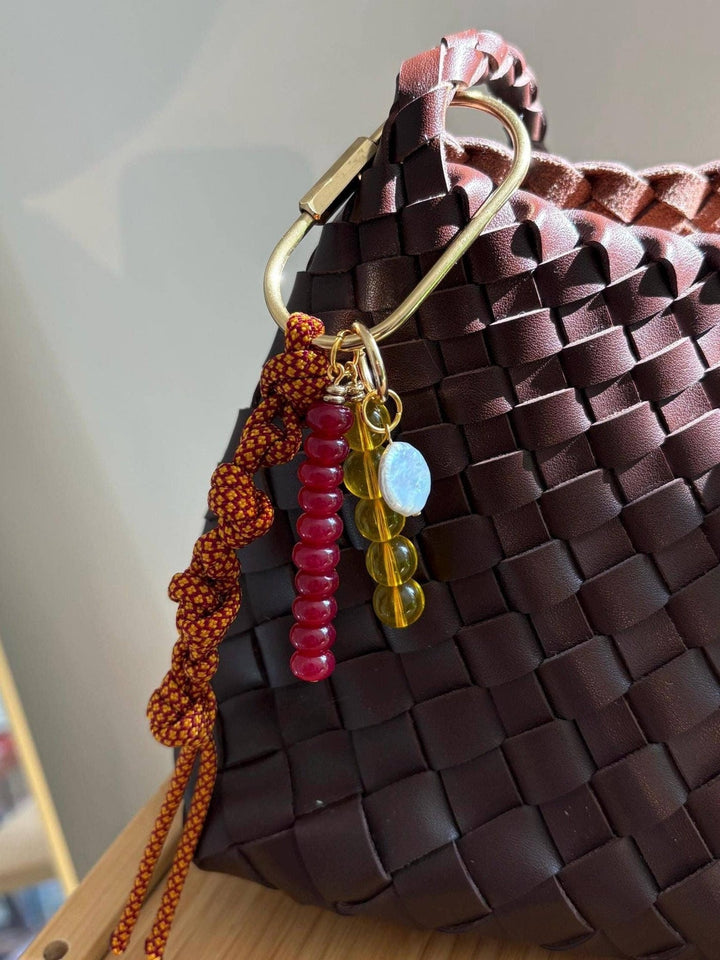 Handmade Bag Charm Keychains with Glass Beads & Pearl - Meadow Collectivebag charm