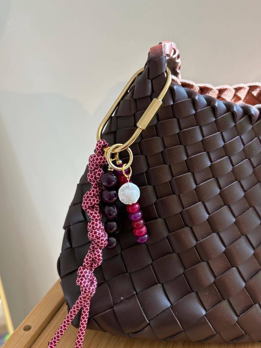 Handmade Bag Charm Keychains with Glass Beads & Pearl - Meadow Collectivebag charm