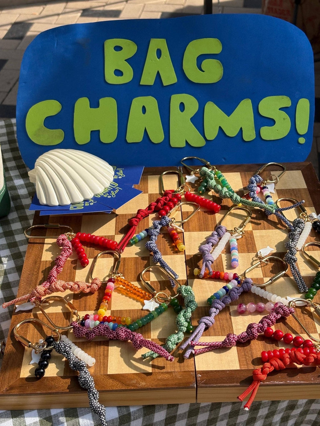 Handmade Bag Charm Keychains with Glass & Ceramic Beads - Meadow Collectivebag charm