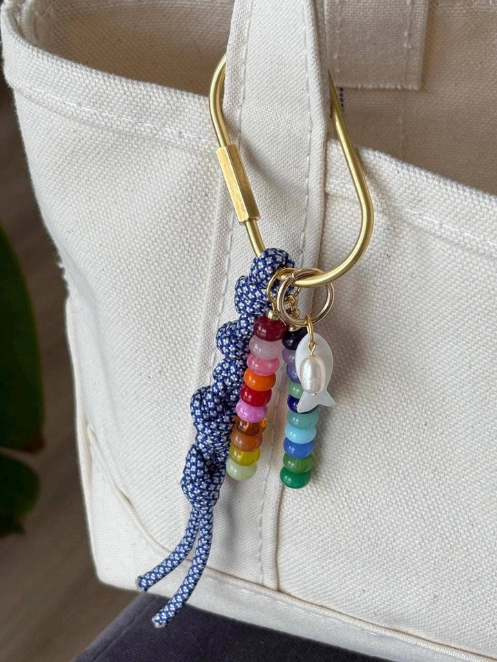 Handmade Bag Charm Keychains with Glass & Ceramic Beads - Meadow Collectivebag charm
