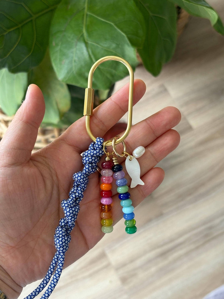 Handmade Bag Charm Keychains with Glass & Ceramic Beads - Meadow Collectivebag charm