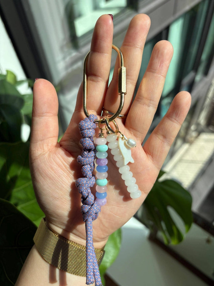 Handmade Bag Charm Keychains with Glass & Ceramic Beads - Meadow Collectivebag charm