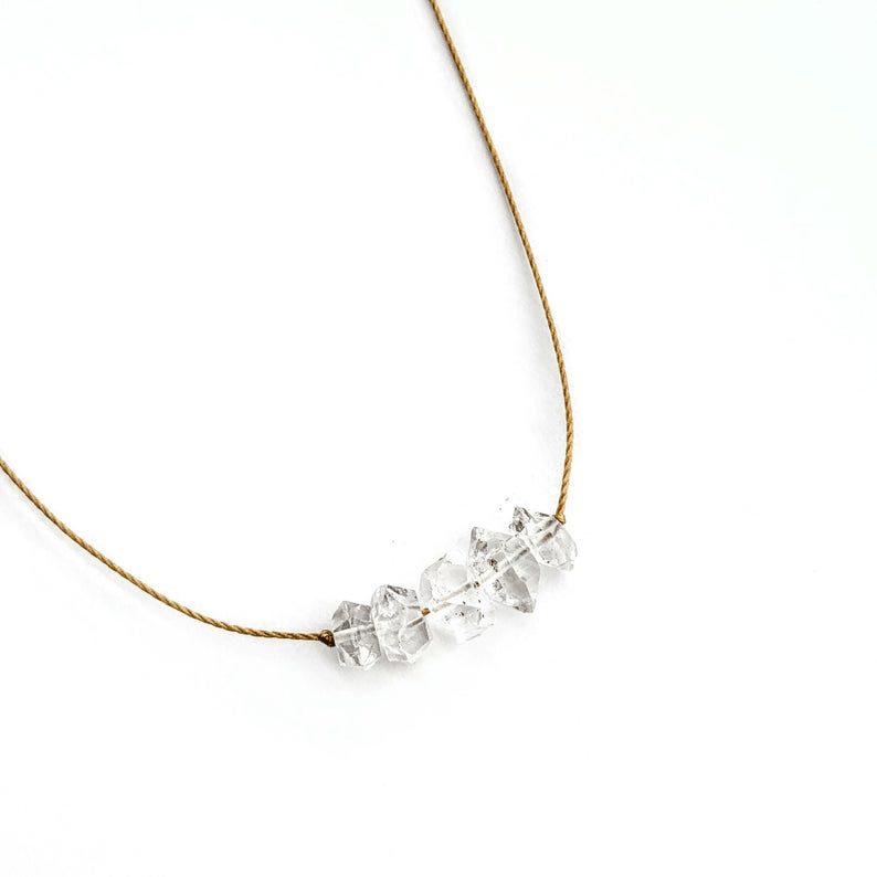 Herkimer Diamond Bar Necklace - Meadow Collectivenecklace