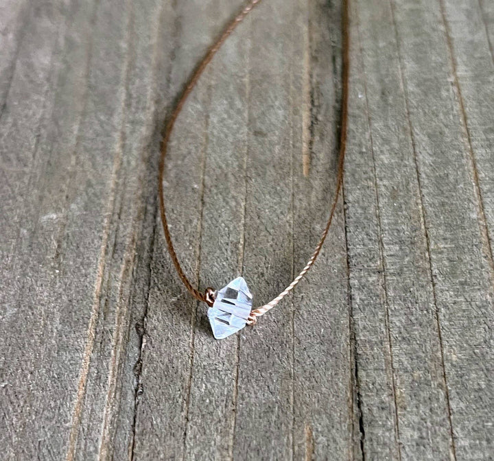 Herkimer Diamond Small Single Crystal Necklace - Meadow Collectivenecklace