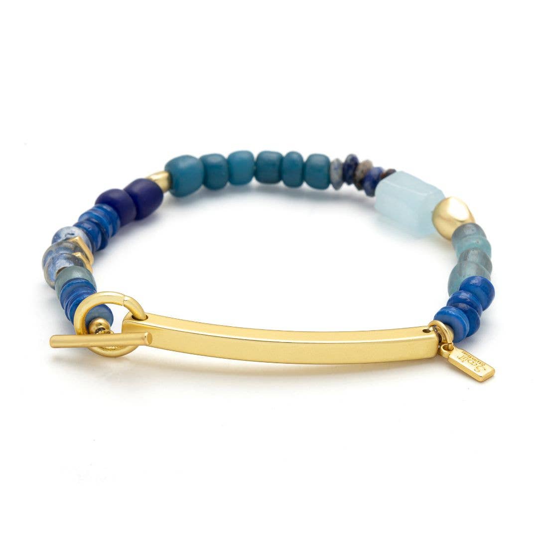 Hidden Message Bracelet - F♥cking Awesome/Aquamarine/Gold - Meadow Collectivebracelet