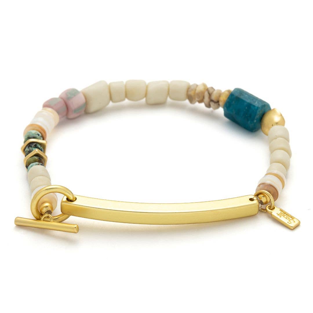 Hidden Message Bracelet - F♥cking Great/Blue Apatite/Gold - Meadow Collectivebracelet
