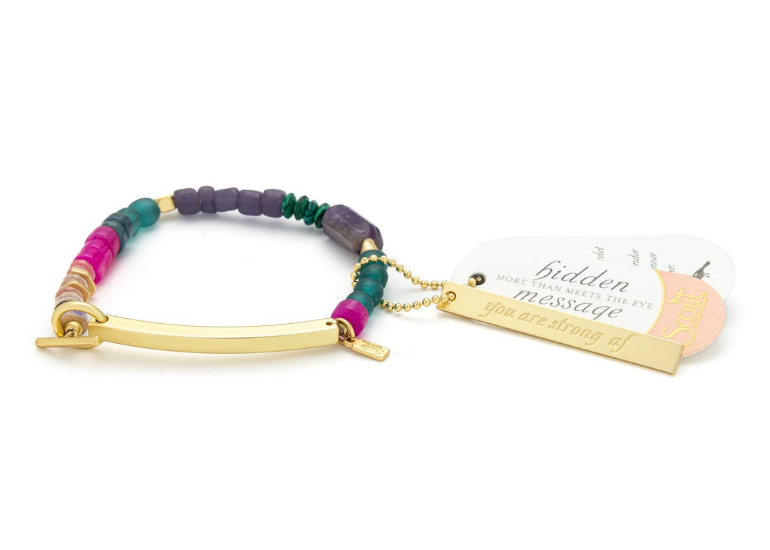 Hidden Message Bracelet - Strong AF/Amethyst/Gold - Meadow Collectivebracelet