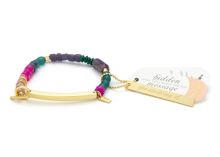Hidden Message Bracelet - Strong AF/Amethyst/Gold - Meadow Collectivebracelet