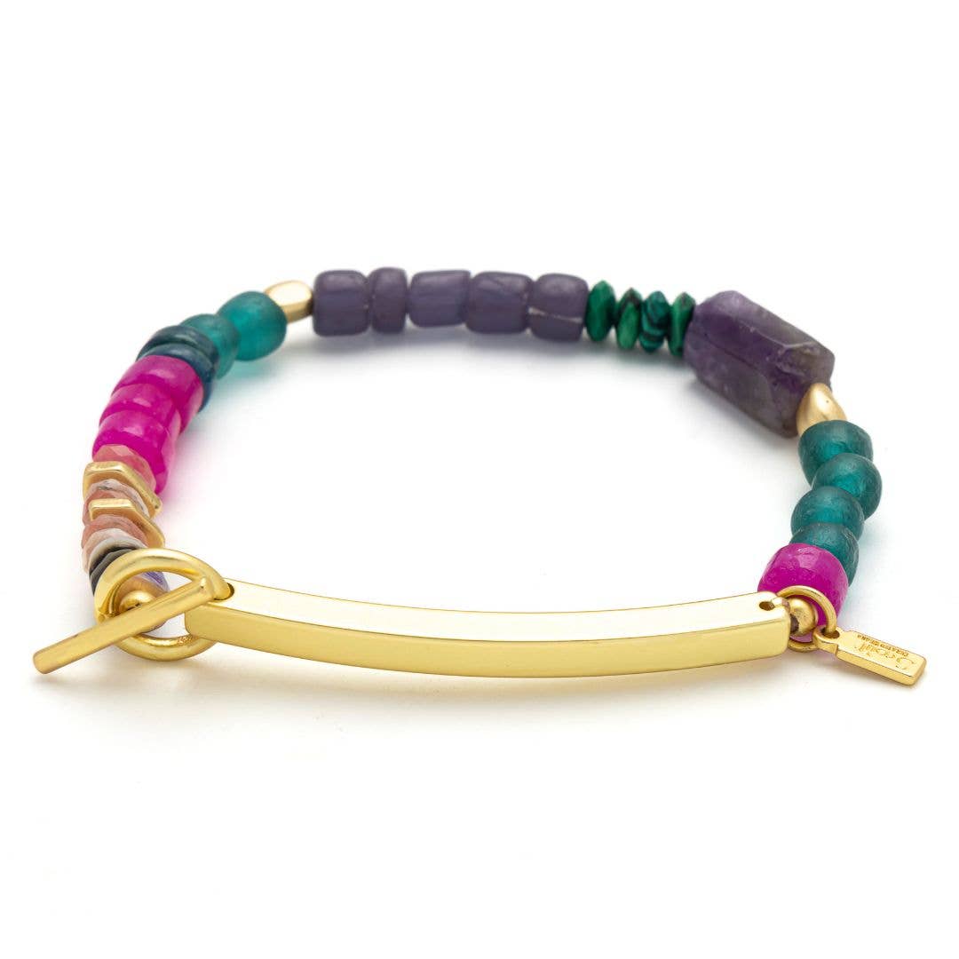 Hidden Message Bracelet - Strong AF/Amethyst/Gold - Meadow Collectivebracelet