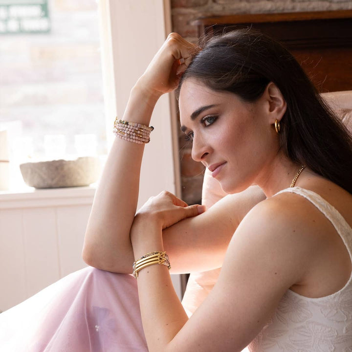 Hidden Message Bracelet - Strong AF/Amethyst/Gold - Meadow Collectivebracelet