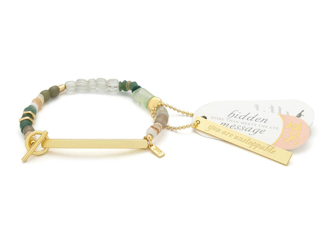 Hidden Message Bracelet - Unstoppable/Chiltonite/Gold - Meadow Collectivebracelet