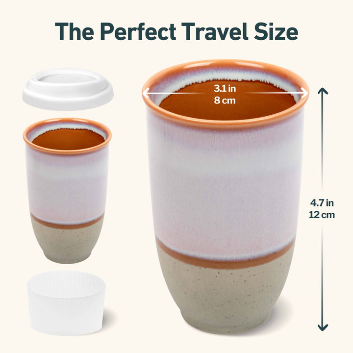 Horizon Ceramic Travel Mug – 12oz with Lid & Sleeve - Meadow Collectivetravel mug