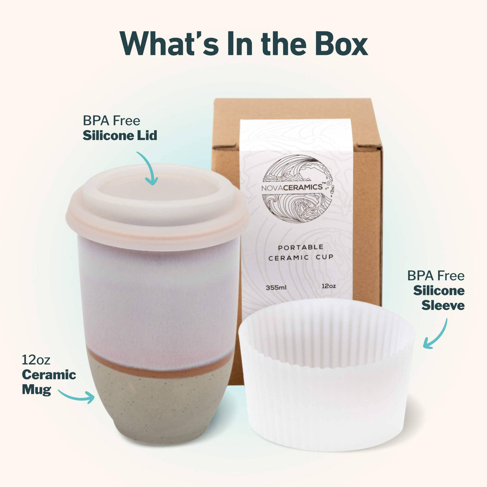 Horizon Ceramic Travel Mug – 12oz with Lid & Sleeve - Meadow Collectivetravel mug